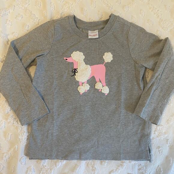 Hanna Andersson Other - Hanna Andersson Girls Sz 5 Poodle Long Sleeve Cotton Shirt Cozy Critters Art Dog